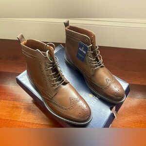 NWB New Men Stafford Oxford Dress leather Ankle Boot Shoes Lace up 8 M D